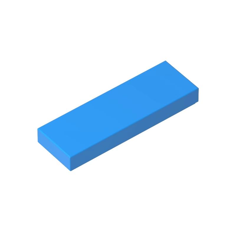 Gobricks 63864 Foundation Plate Tile 1x3 50 Pieces GDS-562 Compatible with Lego Building Blocks Color:Dark Azure — image 1