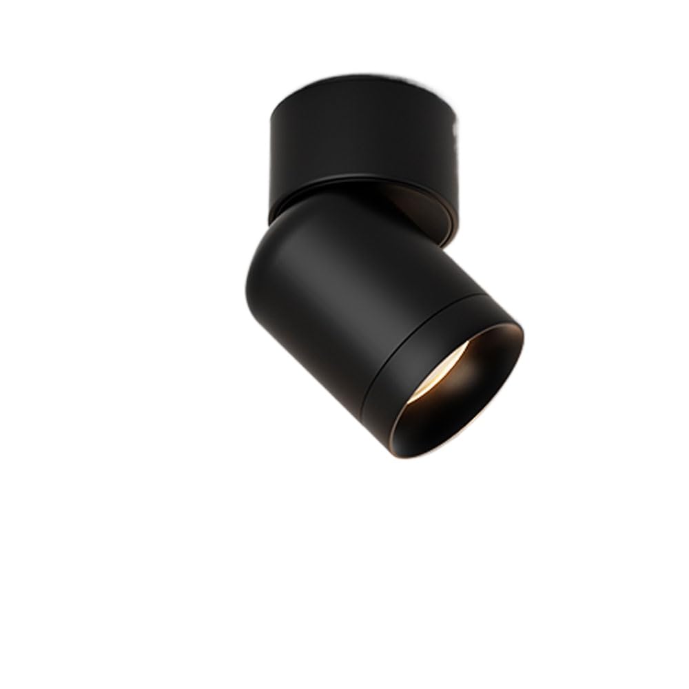 Faretto da soffitto LED da 12 W Moderno Regolabile per Interni Senza Foratura antiriflesso per Balcone corridoio Soggiorno Hotel Ufficio e Bagno,Luce Bianco-Scura 6000K