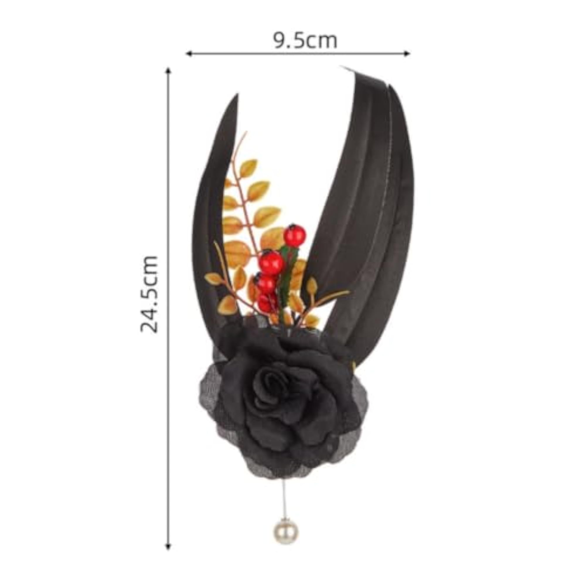 Gothic Rose Corsage-Style Lapel Pin Brooch for Halloween