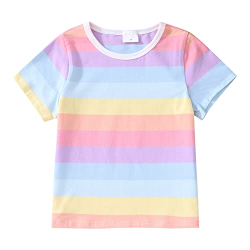 Girls Boys Short Sleeve T Shirts Kids Summer Oversized Tops Toddler Striped Crewneck Basic Tees Toddler Under Shirts