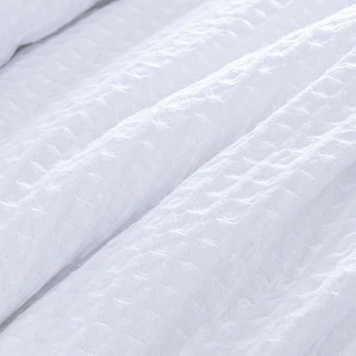 Edredón queen de 3 piezas Chezmoi Collection Wilmer blanco suave 7
