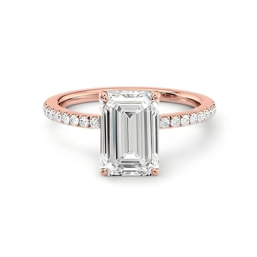 1/2/3 CT Center Moissanite Engagement Rings for Women, 10K/14K/18K Solid Gold Round/Oval/Pear/Princess/Cushion/Marquise/Emerald/Radiant Cut Bridal Set Wedding Anniversary Band for Her Wife2