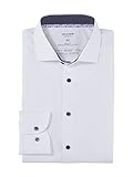 Muster: Faux Uni OLYMP Herren Businesshemd Langarm Level Five 24/Seven,Einfarbig,Body fit,Kent-Kragen,Weiss 00,46