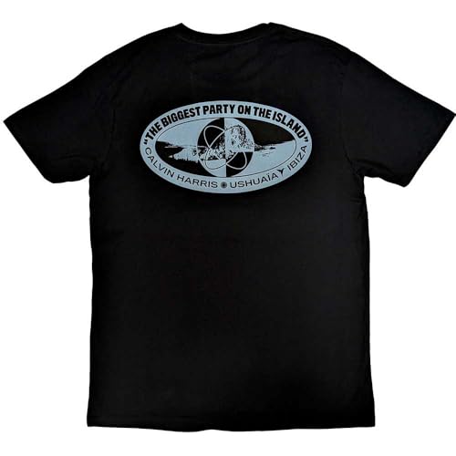 T-shirt Calvin Harris Biggest Party Rock Off en coton noir pour fan de musique