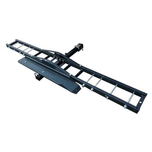 Porta motocicleta de acero pesado para enganche de 2" - Rampa de carga inclinable y bloqueable, compatible con camionetas y SUVs miniatura 1