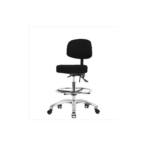Tabouret de hauteur de banc Thomas pour plan de travail en vinyle gris facile à nettoyer