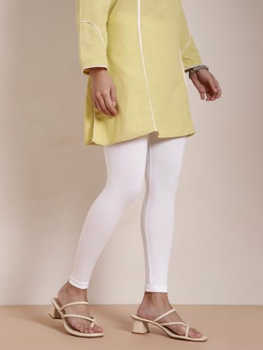 Image of TWIN BIRDS Super Stretchable Cotton Elasthane Fabric Ankle Length Leggings for Women