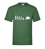 100% coton Evolution Moto Envers Hommes Tee-Shirt - shirt84 - Vert Bouteille, XL