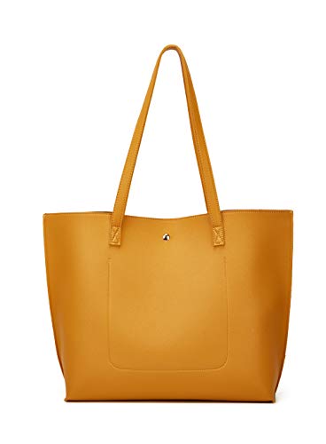 Women's Soft Faux Leather Tote Shoulder Bag from Dreubea, Big Capacity Tassel Handbag Mango New