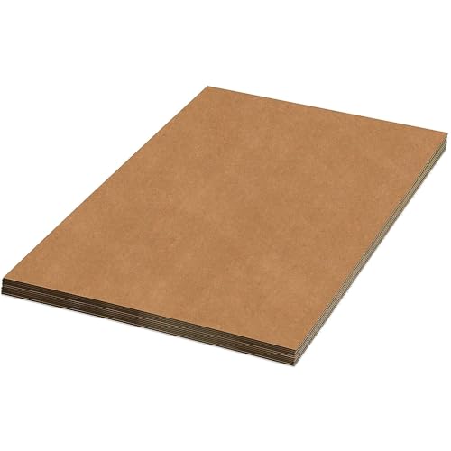 Image of BOX USA Corrugated Cardboard Sheets 36 inch x 48 inch (5 Pack) Large Card Board for Layer Separation Packaging Mailing Shipping Packing, and Protecting Products from Forklift Damage - 5 Pack