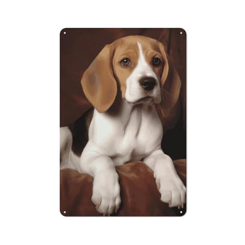 Affiche Beagle en métal : la solution pour décorer un mur vide de salon