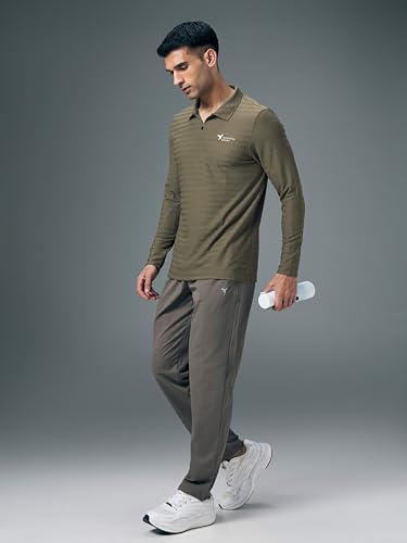 Image of TECHNOSPORT Men's Slim Fit Full Sleeve Polo T-Shirt with Collar, MATPIQ Quick Dry Moisture Wicking Polo Tee for Gym Sports Golf and Casual Wear