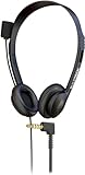 1 Pack Wired On-Ear Leather Headsets with Boom Microphone and 3.5mm Connector, Black