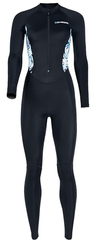 Traje de baño de una pieza con cremallera frontal para mujer, de cuerpo completo, con protección UPF 50, cobertura completa, color negro, talla S 2024