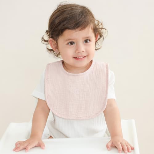 Image of Susurration Muslin Baby Drool Bibs 6Pack Soft Square Adjustable Baby Bandana Bibs for Unisex Girls & Boys