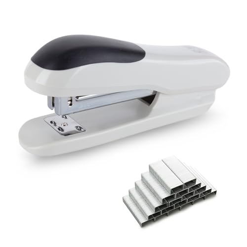 M&G Desktop Stapler Portable Stapler with 25 Sheet Capacity, Two Binding Modes, Classic Staplers with 1000 Staples, Durable Staplers for Office School Home (Grey)