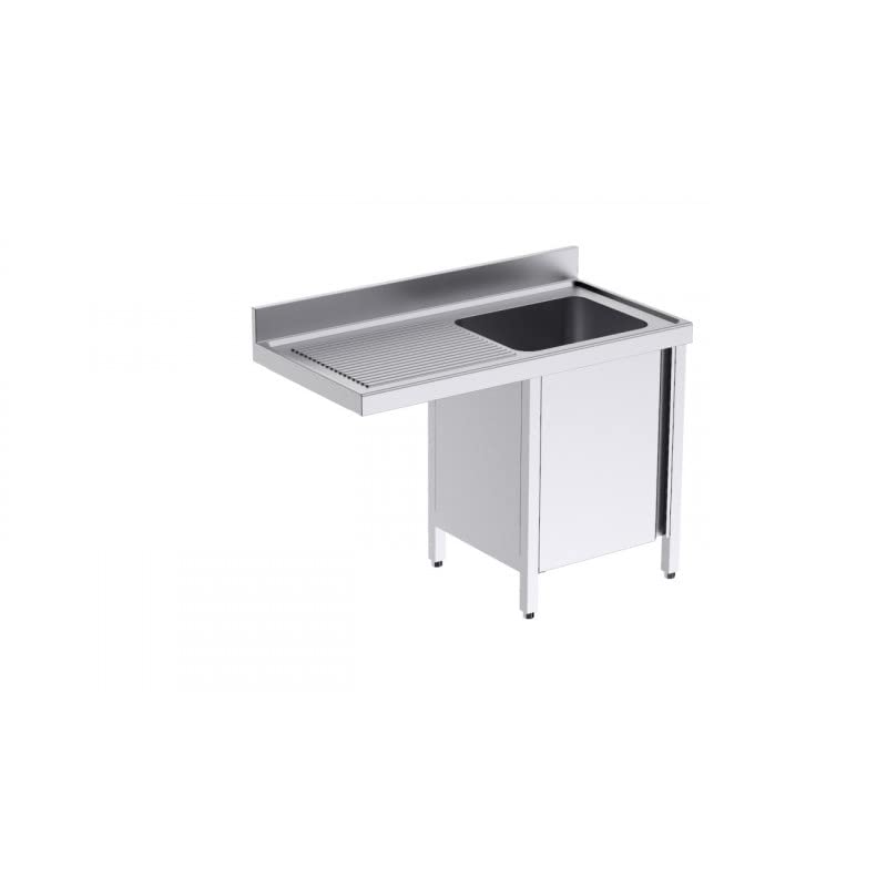 Plunge 1 Tray with Doors and Passage for Dishwasher Left – L 1200 x D 550 mm