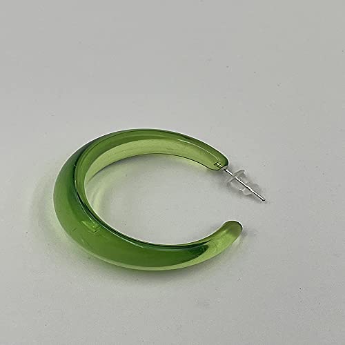 Csiyanjry99 Green Hoop Earrings For Women Resin Acrylic Hoops Trendy Y2K Hoop Earrings C Shaped Resin Earrings For Teen Girls(E-Green) #TOP6
