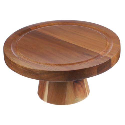 TOYANDONA Suporte para bolos de madeira rústica com base estável bandeja para bolos e lanches, pedestal decorativo para recargas casamentos e festas