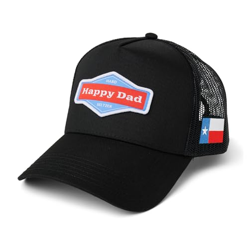 Texas Happy Dad Trucker Hat, Trendy Mens Hats with Breathable Mesh Back, Adjustable Snap Closure, Birthday Gifts for Men and Women,Snapback Cap