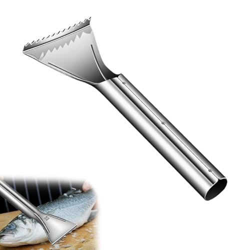 Stainless Steel Fish Descaler Tool Set, Portable Serrated Fish and Seafood Descaling Agent, Quick Fish Scale Remover with Sawtooth for Home Kitchens & Seafood Markets