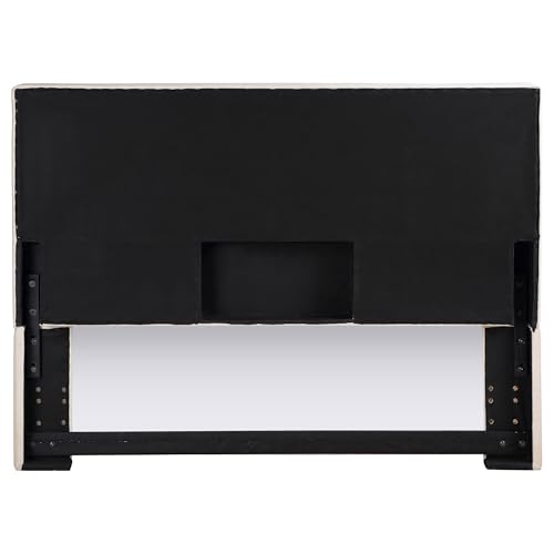 Coaster Home Furnishings - Pirro - Pine Wood - Upholstered Panel Headboard with Rectangular Profile, Smooth Edges, Foam Padding and Transitional Style - Bedroom - Queen/Full Size - Sand - 315980QF by Coaster Fine Furniture - Image 4