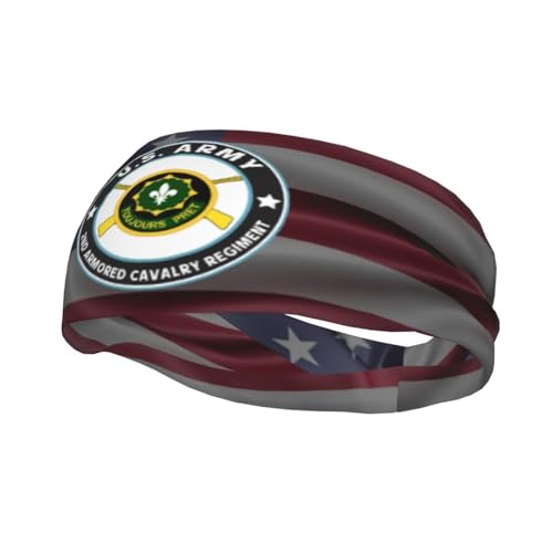 2nd Armored Cavalry Regiment with Crossed Rifles Sports Sweatband Fashion Headband Wristband for Workout Sports4