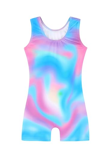 HOZIY Gymnastics Leotards for Girls with Shorts Biketards Dance Tumbling Outfits Matching Scrunchies 1-12 Years Old