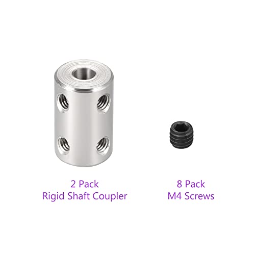 DMiotech 2 Packung 5.2-5.2mm Bohrung L22XD14 Starre Kupplung Welle Kupplung Verbindung Stecker W Schrauben Edelstahl Stahl Motor Welle Verlängerung Anschluss für 3D Drucker