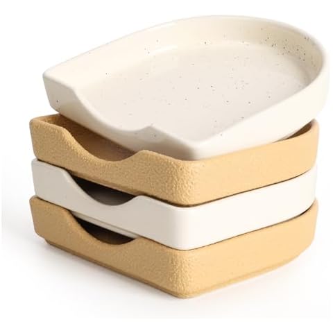 Ceramic Spoon Rest for Stove Top, Spoon Rest for Kitchen Counter Set of 4, Farmhouse Kitchen Decor, Spoon Holder Utensil Holder for Cooking, Ladles, Tong, Cooking Utensil Rest, ANTIS'S HOME Cover