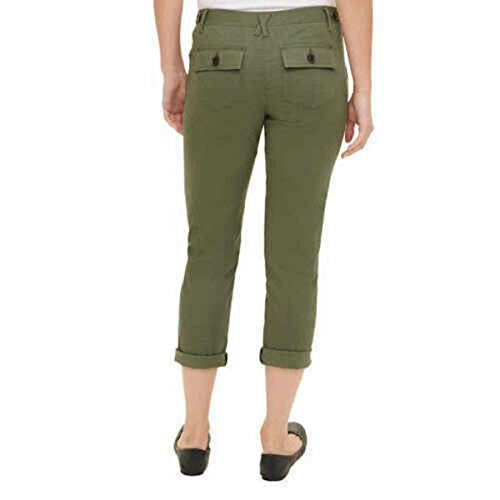Tommy Hilfiger Women's Roll Cuff Capri Pants (Rosemary, Medium)2