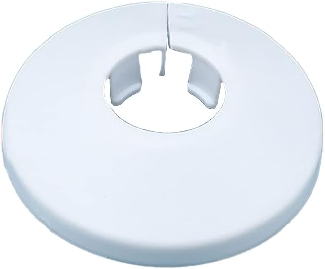 Indprod Fit 0.63" Outer Diameter Flange Water Pipe Cover Decoration White Pipe Cover