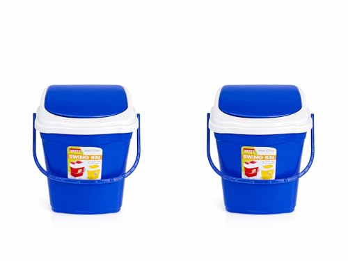 Image of ARISTO Plastic Swing Lid Garbage Dustbin 16 LTR Combo (Blue & Blue)