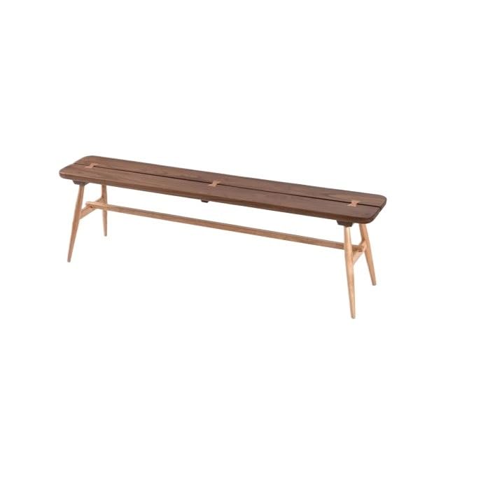 Reposapiés de madera maciza para mesa de comedor, taburete doble de nogal negro con banco de zapatos de baja altura para una talla