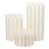 UKCOCO Set 3 Colonne Romane in Carta Pieghevoli Bianche con Coperchio Acrilico, Pilastro D...