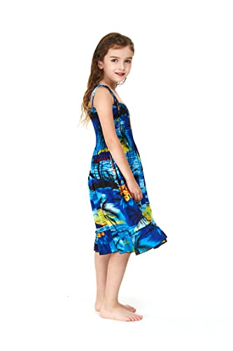 Image of Hawaii Hangover Family Matching Hawaiian Clothes, Sunset Blue | Family matching Hawaiian outfits, Sunset Blue, lightweight rayon, machine washable, tropical print, luaus, cruises