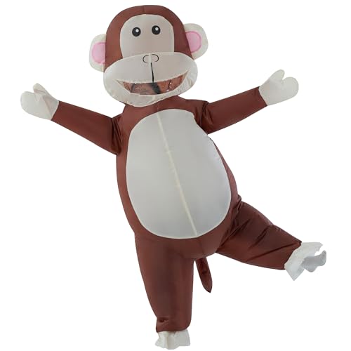 JOYBRO Inflatable Monkey Costume for Adult, Blow Up Monkey Costume for Men Women, Funny Full Body Animal Suit for Halloween Costumes, Christmas, Cosplay, Party, Carnival, Events, One Size 150–190 cm