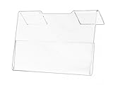 Slatwall Acrylic Sign Holder 2' x 3 1/2' Vertical fits Gridwall 6 Pack Grid Wall Name Plate Price Tag Business Card Holder Display