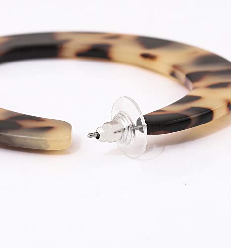 Acrylic Earrings For Women Girls Mottled Hoop Earrings Bohemia Geometry Resin Hoops Stud Earrings Fashion Jewelry (Leopard) #TOP6