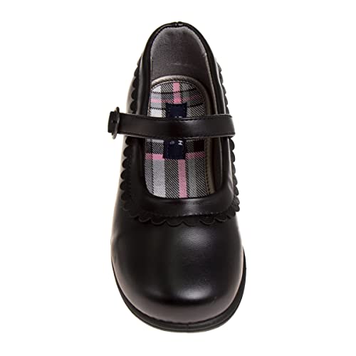 French Toast Girls Mary Jane Shoes School Kids Uniform Flats Ballet Strap Dress Formal Slip-On (Size 12 Little Kid) (Black) #TOP4