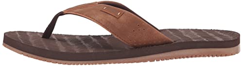 Flojos Men's Fiji Flip-Flop, Brown/Gum, 11 #TOP7