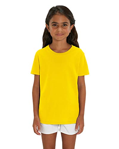 Hochwertiges Kinder T-Shirt aus 100{d226ff9c0833e9bcfb5d468d212dba48072d290b059fed0049d567989d9e73c4} Bio-Baumwolle für Mädchen und Jungen. Eignet sich hervorragend zum bedrucken. (z.B.: mit Transfer-folien/Textilfolien), Size:152/164, Color:Yellow