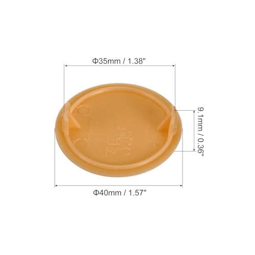 Image of uxcell 40Pcs Hinge Hole Covers, 35mm(1 3 /8 inch) Dia Plastic Concealed Hole Cover Round Flush Type Caps for Furniture Cabinet Cupboard, Orange