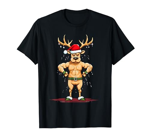 Photo de Papa Deer Christmas : cadeaux amusants de rennes de gym pour T-Shirt