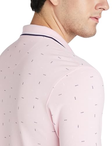 Image of Allen Solly Men's Polo T-Shirt | Polycotton Blend | Color-Block Print | Regular Fit | Smart Casual Wear