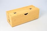 Bamboo Cable Management Box, Natural Wood Cord Organiser with Lid, Home Office Wire Storage Solution - Image 9
