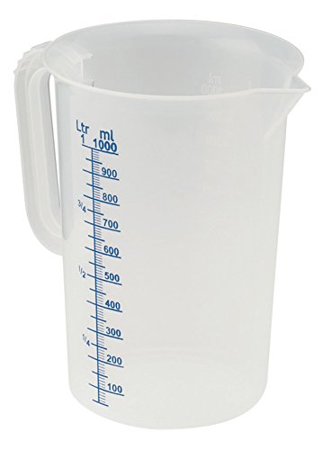 PIAZZA - Caraffa Graduata Professionale in Plastica con Manico Chiuso Capacità 0,5L, Brocca per Acqua e Liquidi Alimentari - Misurino Graduato per Pesare Alimenti con Bilancia da Cucina, Made in Italy