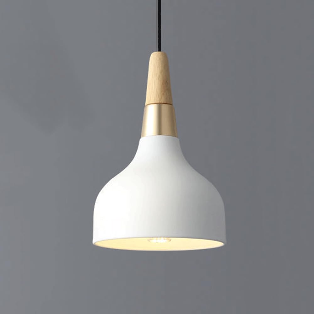 Lustre suspendu industriel blanc à une tête avec hauteur réglable pour éclairage de café