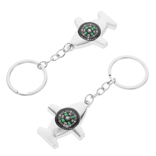 2 piezas Brújula Mini en Forma de Avión para Camping