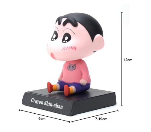 Image of Daiyamondo Super Hero Action Figure Limited Edition Bobblehead with Mobile Holder for Car Dashboard, Office Desk & Study Table (Pack of 1) (Pink Shinchan)